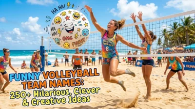 Funny volleyball team names with hilarious, clever, and creative ideas for every team