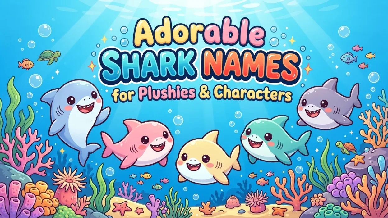 Cute shark names for plushies, baby sharks, and characters