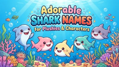 Cute shark names for plushies, baby sharks, and characters
