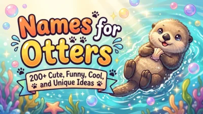Cute otter illustration with creative names for otters